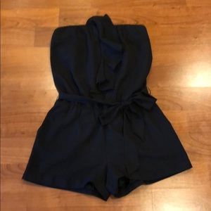 Ruffle Front Halter Romper